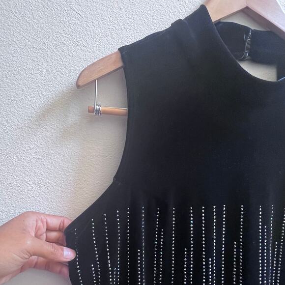 New Black Velvet Maxi Dress Women's 12 Sparkling Glitter Goth Fairy Whimsigoth‎ - Picture 4 of 8